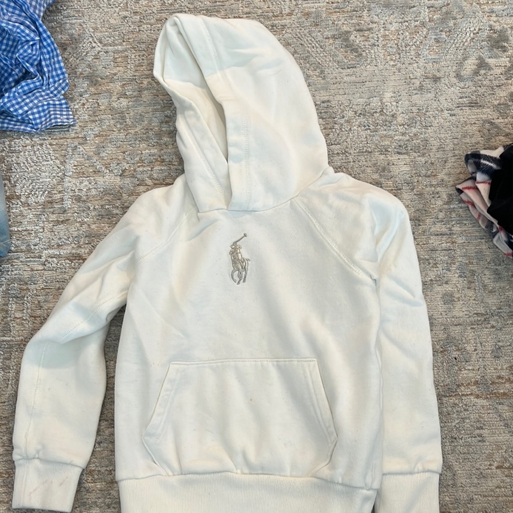 Girls white polo hoodie